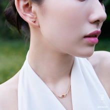 Load image into Gallery viewer, Original Design Pink Tourmaline Stud Earrings in Sterling Silver