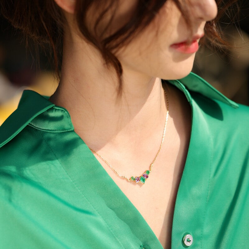 Original Design Slytherin Snake Necklace, Silver with Gold Plating