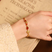 Load image into Gallery viewer, Sun God Red Agate Bracelet: Gold-Plated, Lightly Luxurious, Retro Charm