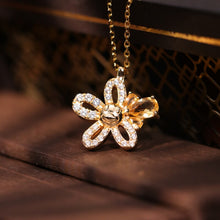 Load image into Gallery viewer, Original Citrine Necklace in Gold-Plated Silver with Diamonds