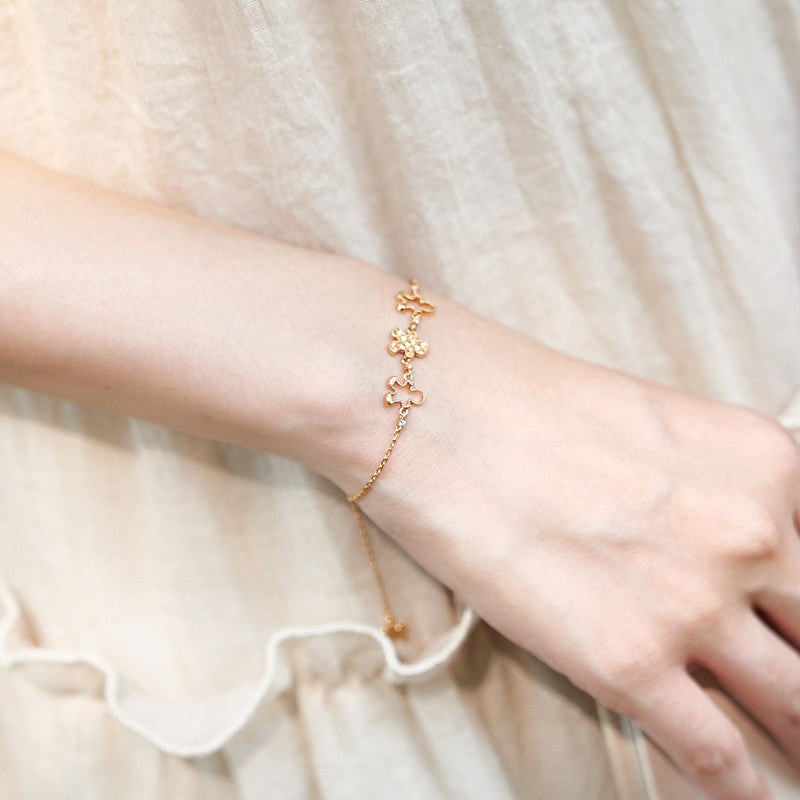 Original Gingerbread Man Bracelet, Silver with Gold Plating