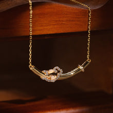 Load image into Gallery viewer, Original Chinese-Style Ruyi White Hotan Jade Necklace with Gold-Plated Silver