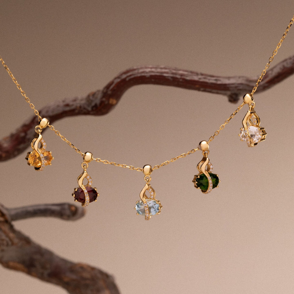 Colorful Gourd-Shaped New Chinese-Style Original Design Pendant, Silver with Gold Plating