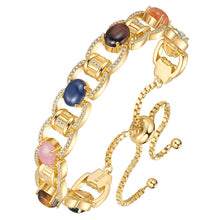 Load image into Gallery viewer, “Spirit Stone Resonance” Original Design Natural Gemstone Bracelet in Sterling Silver