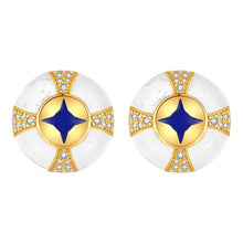 Load image into Gallery viewer, “Eye of Providence” Original White Turquoise Enamel Vintage Earrings
