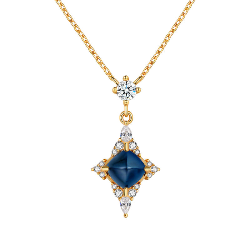Original Sugar Tower Topaz Star Necklace, Silver with Gold Plating