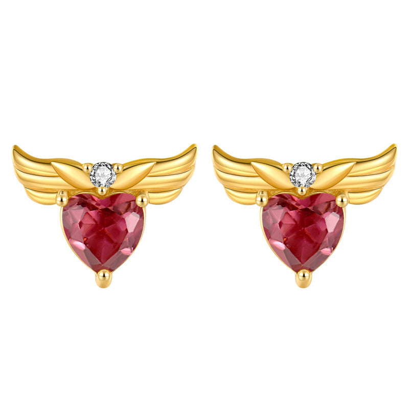 Original Design Pink Tourmaline Stud Earrings in Sterling Silver