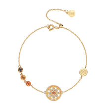 Load image into Gallery viewer, Fenda Stone Bracelet: Silver-Plated with Gold Accents, Vintage-Inspired, Lightly Luxurious, and Niche