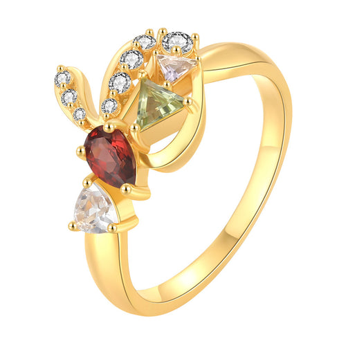 Original Design Rabbit Ring, Silver with Gold Plating