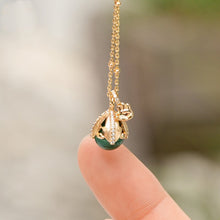 Load image into Gallery viewer, Original Malachite Pinecone Necklace with Sterling Silver Choker