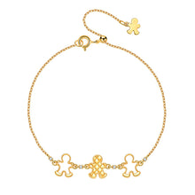 Load image into Gallery viewer, Original Gingerbread Man Bracelet, Silver with Gold Plating