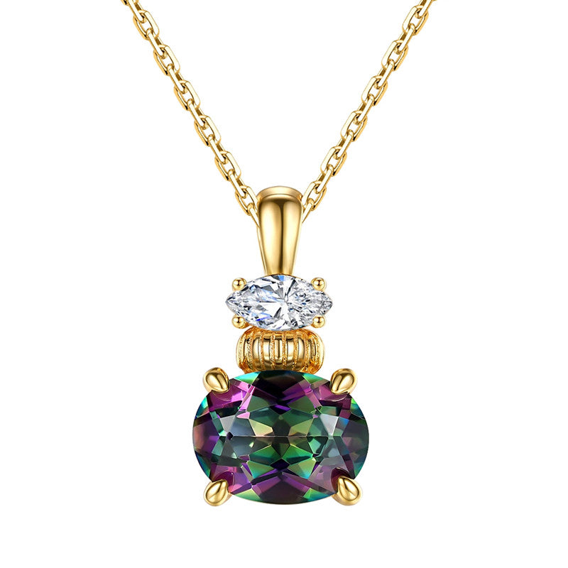 Proust Original Scent Memory Rainbow Topaz Perfume Bottle Necklace