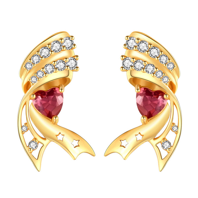 Original Design Pink Natural Tourmaline Star Earrings, Sterling Silver