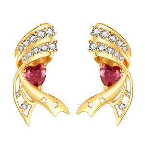 Original Design Pink Natural Tourmaline Star Earrings, Sterling Silver