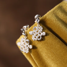 Load image into Gallery viewer, Original, New Chinese-Style Light Luxury Diamond-Set Swastika Earrings in 925 Sterling Silver