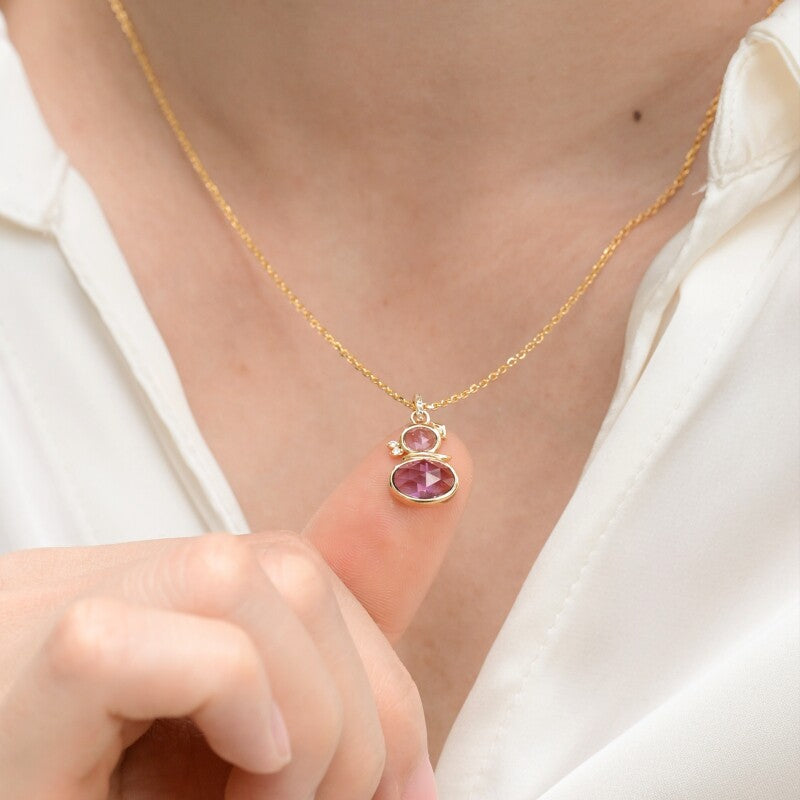 Original Design Amethyst Necklace in Gold-Plated Silver