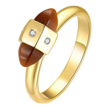 Load image into Gallery viewer, “Flowing Light” Original Tiger's Eye Ring, Silver with Gold Plating, French Style