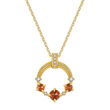 Load image into Gallery viewer, Original Tangerine Garnet Necklace with Gold-Plated Silver Choker