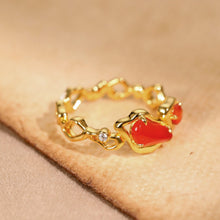Load image into Gallery viewer, Chihong Original Sun God Red Agate Ring, Gold-Plated