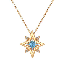 Load image into Gallery viewer, Original Blue Topaz Necklace, Silver with Gold Plating, Vintage Style