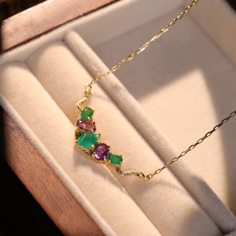 Original Design Slytherin Snake Necklace, Silver with Gold Plating