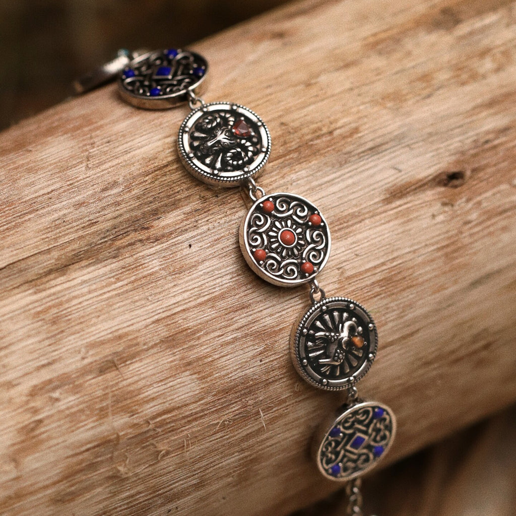 Original Design Urban Nomad-Style Turquoise Bracelet in Sterling Silver
