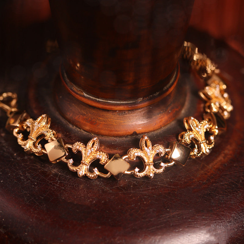 “Farewell” Original Iris-Inspired Vintage Bracelet, Silver with Gold Plating