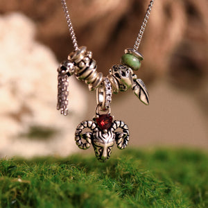 Original Urban Nomad-Style Moray Antelope Necklace, Sterling Silver