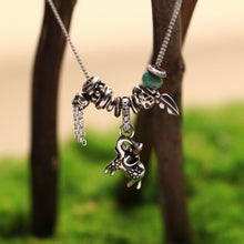 Load image into Gallery viewer, Original Urban Nomad-Style Moray-Inspired Elephant Necklace, Sterling Silver