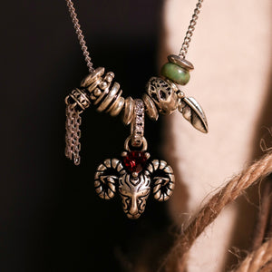 Original Urban Nomad-Style Moray Antelope Necklace, Sterling Silver