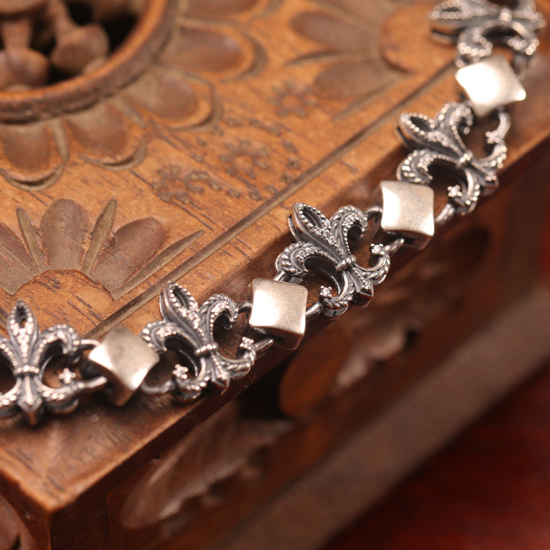 “Farewell” Original Iris-Inspired Vintage Bracelet, Silver with Gold Plating