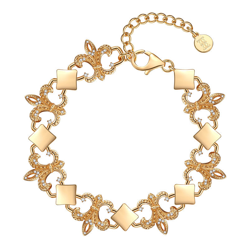 “Farewell” Original Iris-Inspired Vintage Bracelet, Silver with Gold Plating