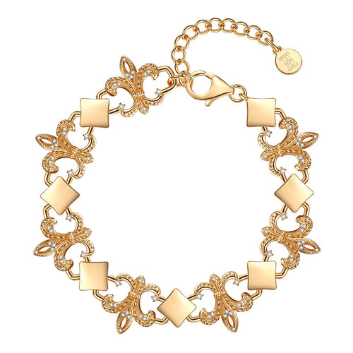 “Farewell” Original Iris-Inspired Vintage Bracelet, Silver with Gold Plating