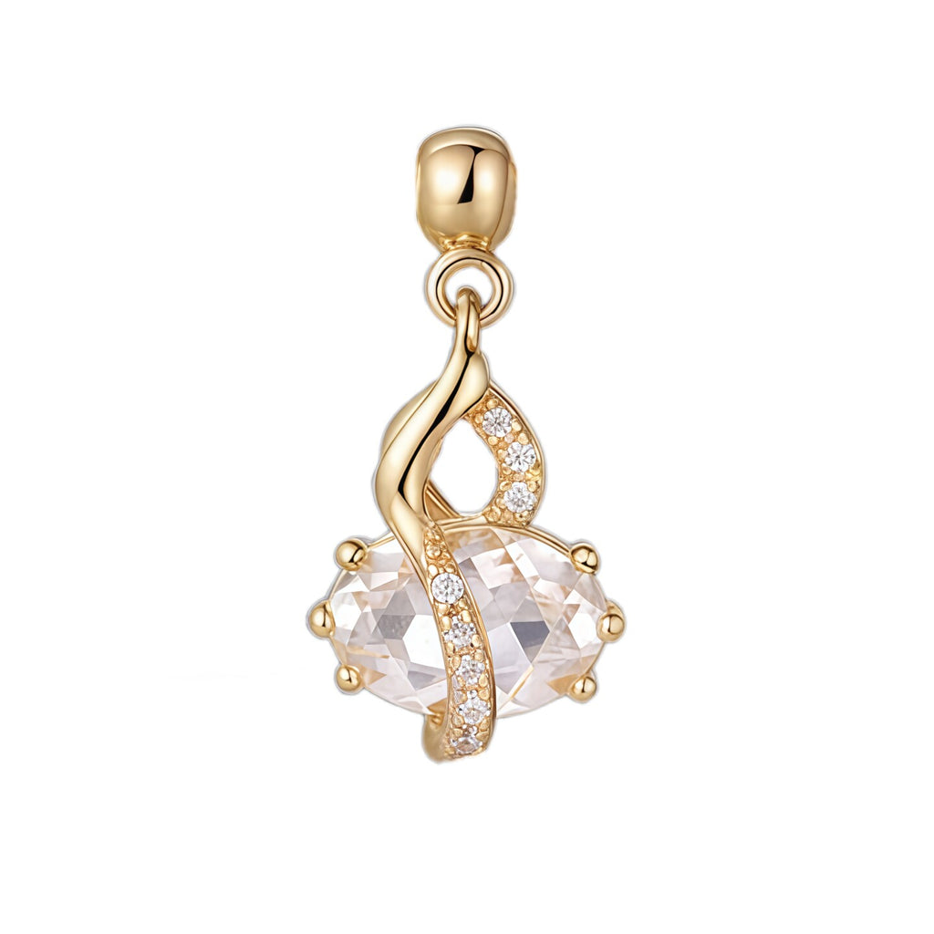 Colorful Gourd-Shaped New Chinese-Style Original Design Pendant, Silver with Gold Plating