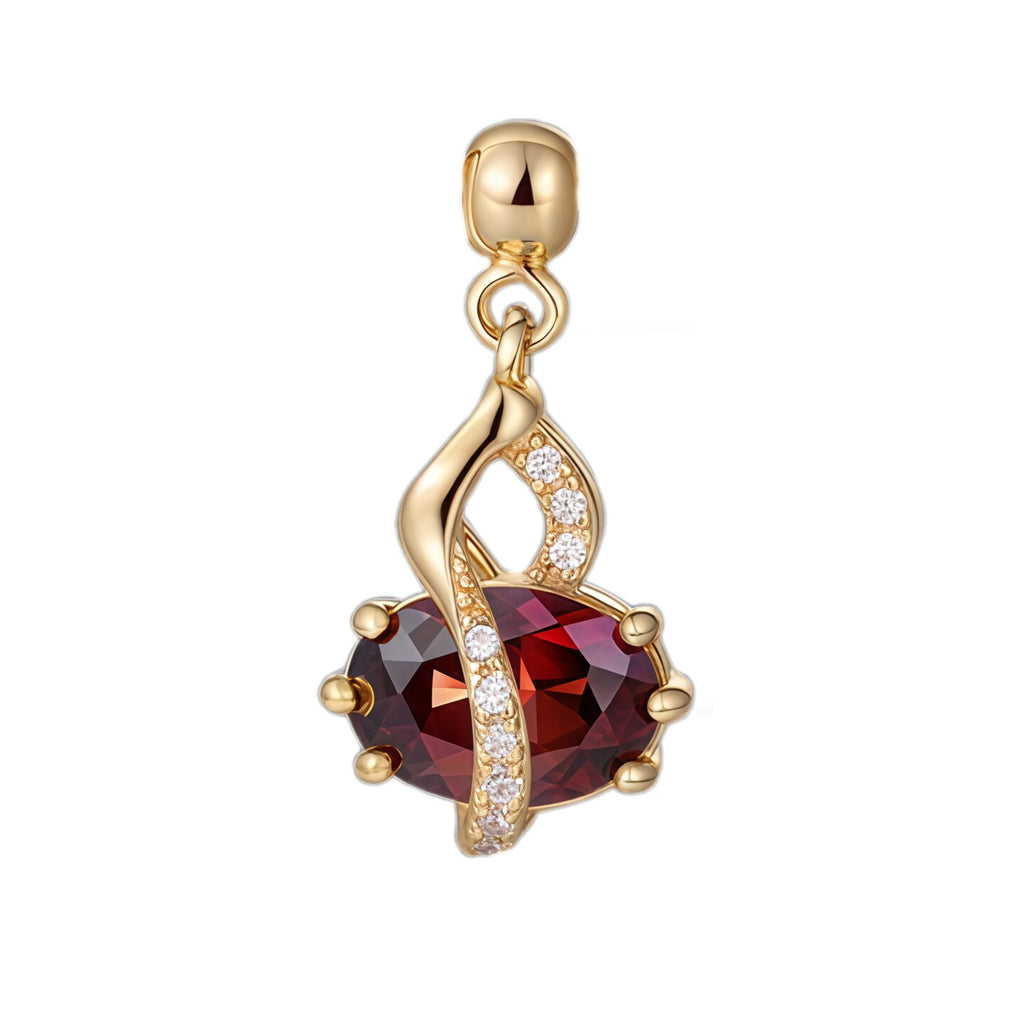 Colorful Gourd-Shaped New Chinese-Style Original Design Pendant, Silver with Gold Plating